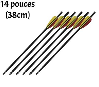 Flèches 14 pouces noires pour arbalète